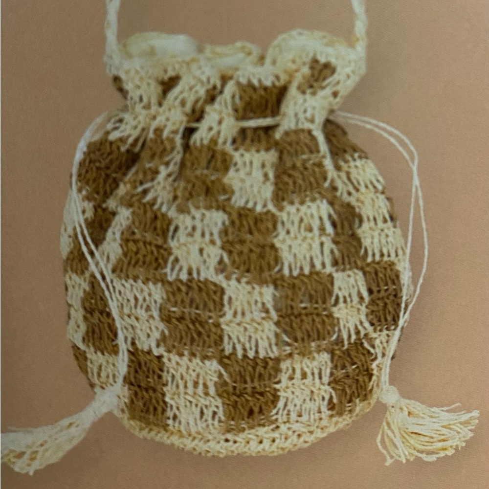 Chic Woven Beige and Brown Crossbody Bag by Lu & Elle